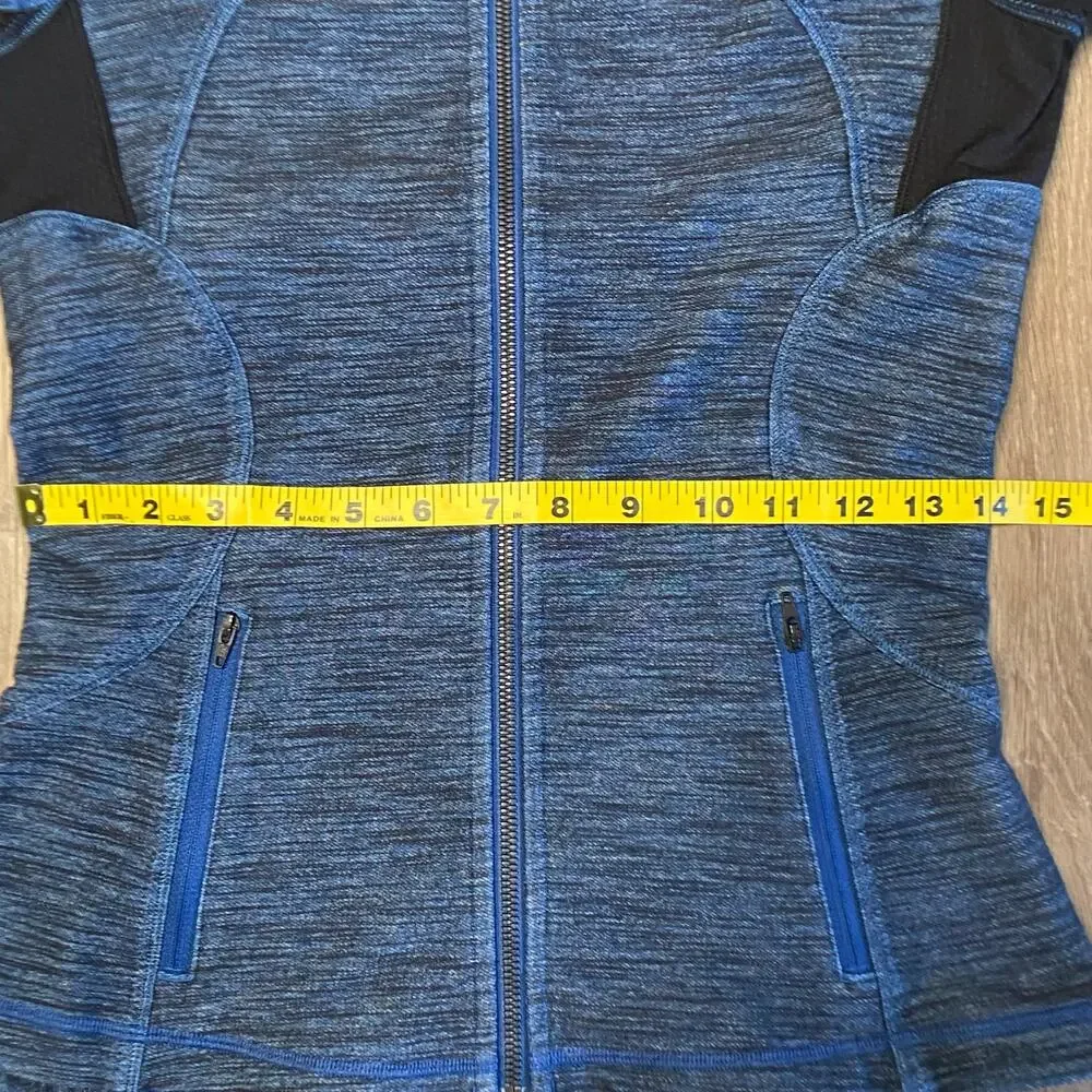Lululemon Forme Jacket Blue Slub Denim Black Colorway